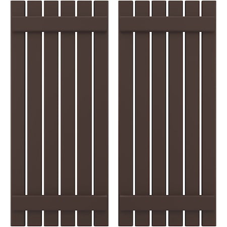 Ekena Millwork Americraft 6-Board, 2 Batten Exterior Real Wood Spaced Board-n-Batten Shutters, ARW101SB623X52TBH, PR ARW101SB623X52TBH